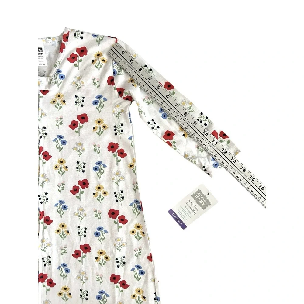 Hudson Baby Long Sleeve Cotton Jersey‎ Sleeping Bag Wildflowers 18-24 Months